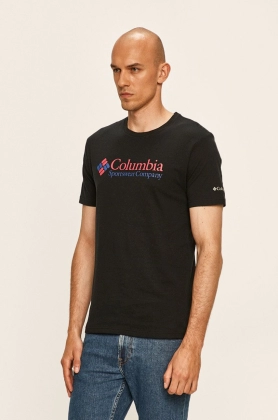 Columbia Tricou barbati, culoarea negru, cu imprimeu