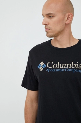 Columbia tricou barbati, culoarea negru, cu imprimeu