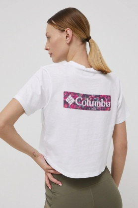 Columbia tricou femei, culoarea alb