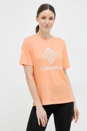 Columbia tricou femei, culoarea portocaliu