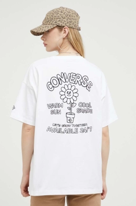 Converse tricou din bumbac culoarea alb
