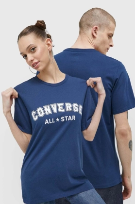Converse tricou din bumbac culoarea albastru marin, cu imprimeu