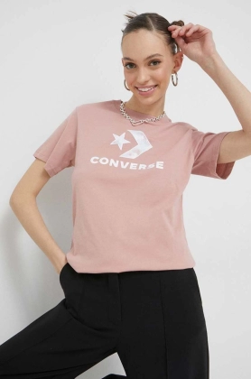 Converse tricou din bumbac culoarea roz