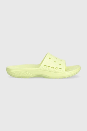 Crocs papuci Baya II Slide femei, culoarea verde, 208215