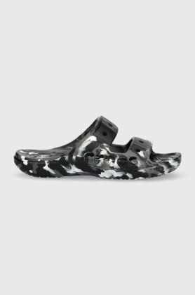 Crocs papuci BAYA MARBLED SANDAL femei, culoarea negru, 208332