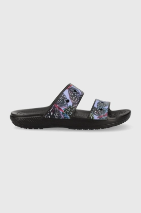 Crocs papuci Classic Butterfly Sandal femei, culoarea negru, 208246