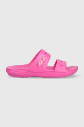 Crocs papuci Classic Sandal femei, culoarea roz, 206761