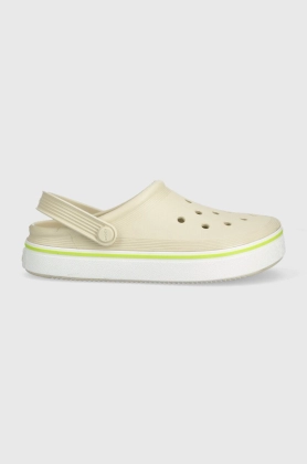 Crocs papuci Crocband Clean Clog femei, culoarea bej, 208371