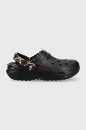 Crocs papuci de casa Classiclinedanimalremixclog culoarea negru