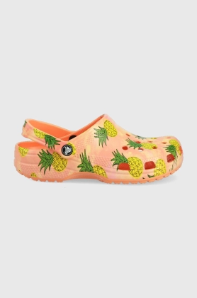 Crocs papuci femei, culoarea portocaliu