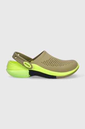 Crocs papuci Literide 360 Ombre Marbled Clog femei, culoarea verde, 208281