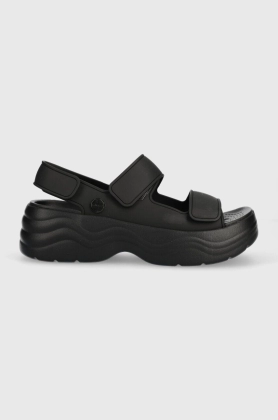 Crocs sandale Skyline Slide femei, culoarea negru, cu platforma, 208183