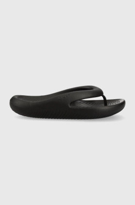 Crocs slapi Mellow Slide femei, culoarea negru, cu toc plat, 208437