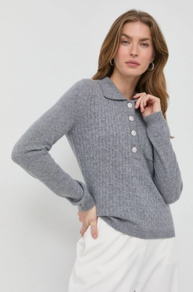 Custommade pulover de casmir femei, culoarea gri, light