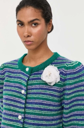 Custommade pulover din amestec de lana femei, culoarea verde, calduros