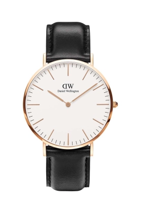 Daniel Wellington ceas Classic 40 Sheffield RG femei, culoarea negru