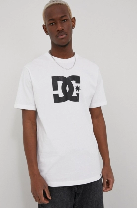 DC tricou din bumbac culoarea alb, cu imprimeu