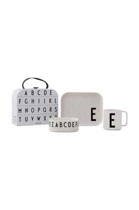 Design Letters set de mic dejun pentru copii Classics in a suitcase E 4-pack
