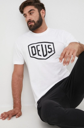 Deus Ex Machina tricou din bumbac culoarea alb, cu imprimeu