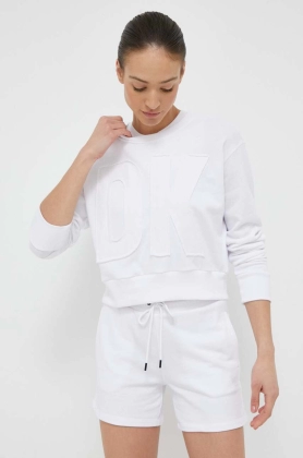 Dkny bluza femei, culoarea alb, cu imprimeu