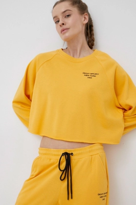 Dkny bluza femei, culoarea portocaliu, cu imprimeu