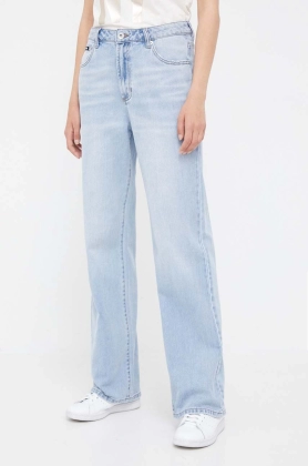 Dkny jeansi Straight Wide Leg femei high waist