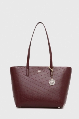 Dkny poseta de piele culoarea bordo