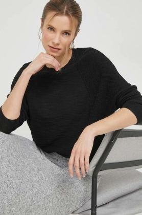 Dkny pulover din amestec de in femei, culoarea negru, light