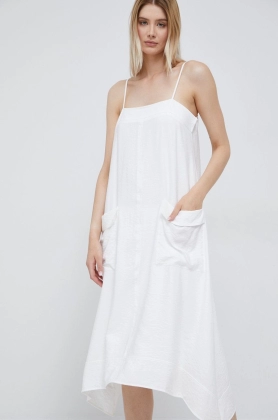 Dkny rochie culoarea alb, mini, evazati