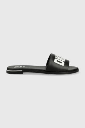 Dkny slapi de piele Waverly femei, culoarea negru