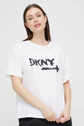 Dkny tricou de pijama culoarea alb