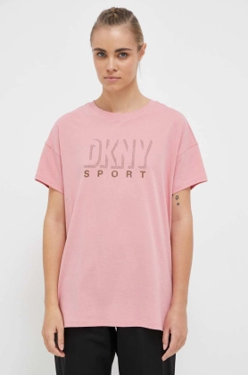 Dkny tricou din bumbac culoarea roz