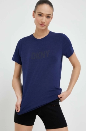 Dkny tricou femei, culoarea albastru marin