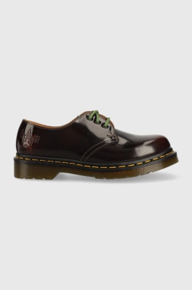 Dr. Martens pantofi de piele 1461 Arcadia X The Clash femei, culoarea bordo, cu platforma