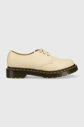 Dr. Martens pantofi de piele 1461 femei, culoarea bej, cu platforma, DM24256292