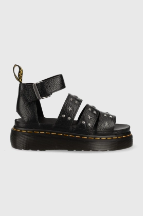 Dr. Martens sandale de piele femei, culoarea negru, cu platforma