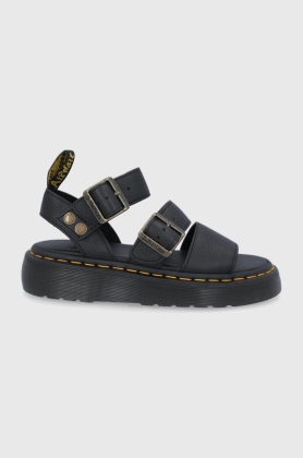 Dr. Martens Sandale de piele Gryphon Quad femei, culoarea negru, cu platforma