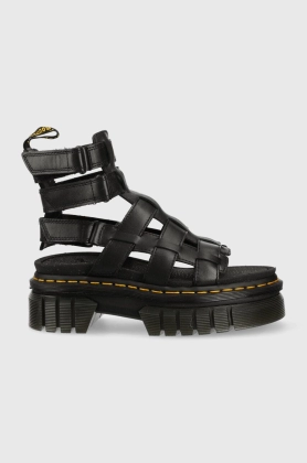 Dr. Martens sandale de piele Ricki Gladiator femei, culoarea negru, cu platforma