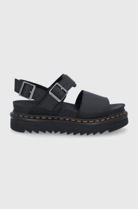 Dr. Martens Sandale de piele Voss femei, culoarea negru, cu platforma