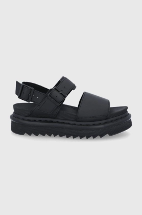 Dr. Martens Sandale de piele Voss femei, culoarea negru, cu platforma