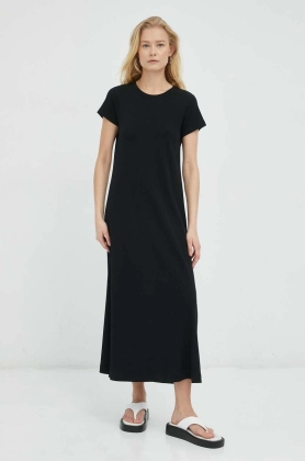 Drykorn rochie din bumbac culoarea negru, maxi, evazati