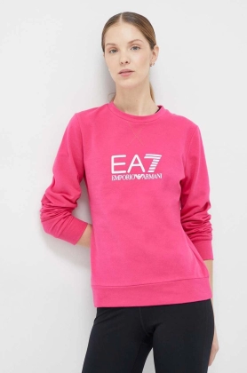 EA7 Emporio Armani bluza femei, culoarea violet, cu imprimeu