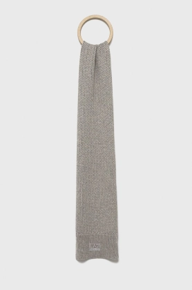 EA7 Emporio Armani esarfa din amestec de lana culoarea gri, neted