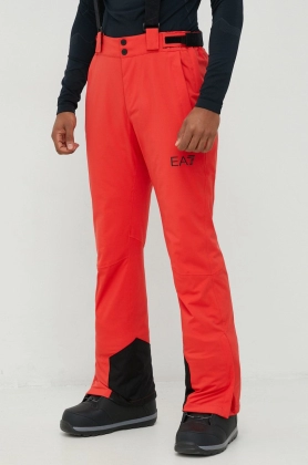 EA7 Emporio Armani pantaloni de schi barbati, culoarea rosu