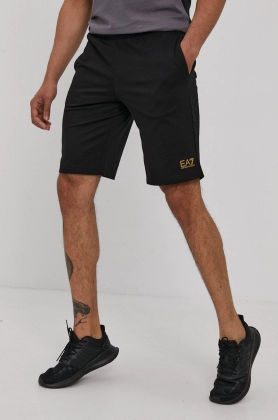 EA7 Emporio Armani Pantaloni scurti barbati, culoarea negru