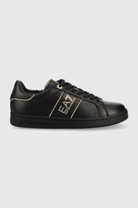 EA7 Emporio Armani sneakers din piele Classic Perf culoarea negru