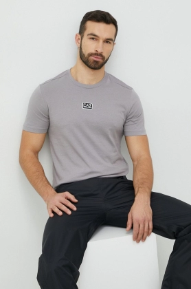 EA7 Emporio Armani tricou din bumbac culoarea gri, cu imprimeu