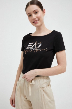 EA7 Emporio Armani tricou femei, culoarea negru