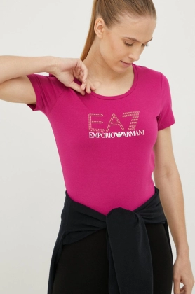 EA7 Emporio Armani tricou femei, culoarea roz