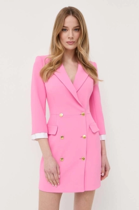 Elisabetta Franchi rochie culoarea roz, mini, mulata